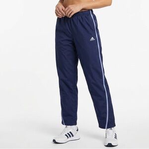 Adidas Womens Windbreaker Track Pants Blue Side Stripe Athletic Pants Size Small